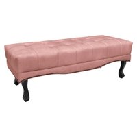 Calçadeira Recamier Solteiro 0,90m Vicenza Veludo Rosa - Pallazio