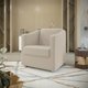 Poltrona Decorativa Ana Suede Bege Pés Cromado - Pallazio