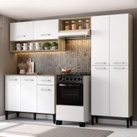Cozinha Compacta Arizona Classic Carvalho com Branco Carraro