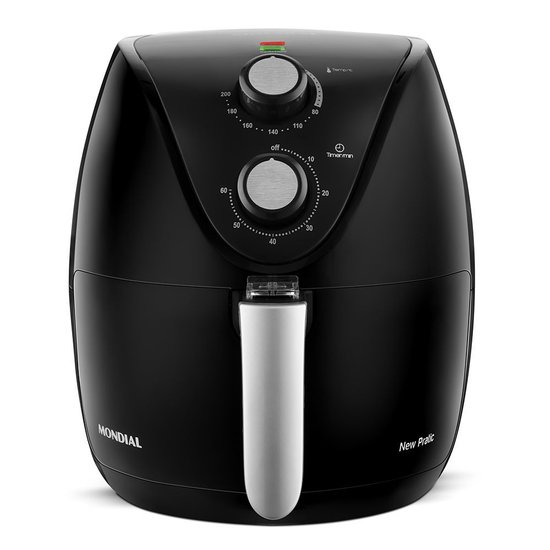 Fritadeira Elétrica Sem Óleo Mondial New Pratic Preta AF-31 3,5L 1500W