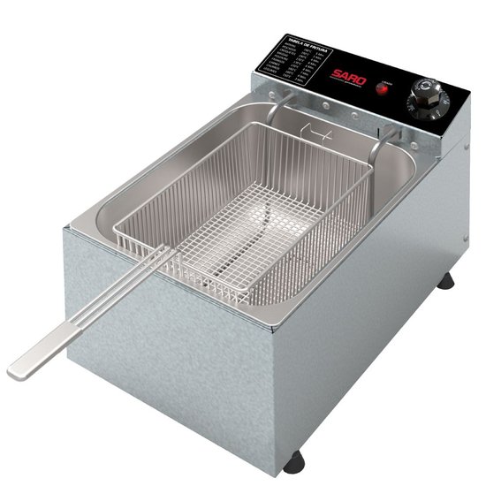 Fritadeira Elétrica Saro com 1 Cuba 3000w 50/60 Hz 5 Litros Inox 220V FR22