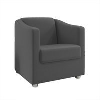 Poltrona Decorativa Ana Suede Cinza Pés Cromado - Pallazio