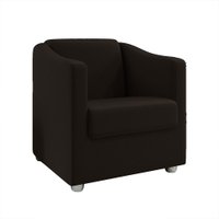 Poltrona Decorativa Ana Suede Marrom Pés Cromado - Pallazio