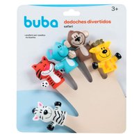 Conjunto 5 Dedoches de Animais Safari Divertidos Brinquedo Infantil Buba Coloridos