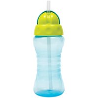 Garrafinha Fresh Buba com Canudo de Silicone e Tampa Retrátil 300ml Garrafa Infantil Azul
