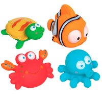 Bichinhos para Banho Buba com Esguicho de Água 4 Animais Marinhos Coloridos