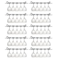 10 Suportes Organizador De Armário Porta Taças Cromado 35cm