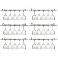 Kit 6 Suportes Organizador Armário Porta Taças Cromado 35cm