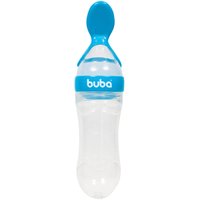 Colher Dosadora com Tampa Papinha de Silicone para Bebês Buba Azul