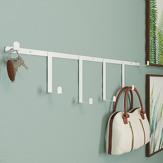 Cabideiro Multiuso Porta Parede Quarto Lavanderia Sala Suporte Chaves Roupas - Branco - Lojas RPM