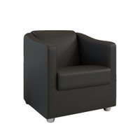 Poltrona Decorativa Ana Corano Preto Pés Cromado - Pallazio