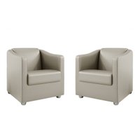 Kit 2 Poltronas Decorativa Ana Corano Bege Pés Cromado - Pallazio