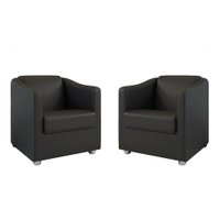 Kit 2 Poltronas Decorativa Ana Corano Preto Pés Cromado - Pallazio