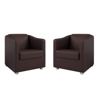 Kit 2 Poltronas Decorativa Ana Corano Marrom Pés Cromado - Pallazio