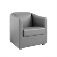 Poltrona Decorativa Ana Corano Cinza Pés Cromado - Pallazio