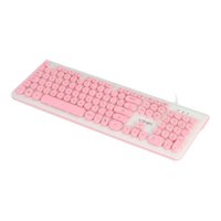 Teclado USB Branco e Rosa DC120R 65407 Vinik