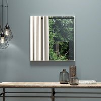 Painel Decorativo Quadrado Espelho Para Pendurar 60 cm Sala de Estar Quarto MDF Off White