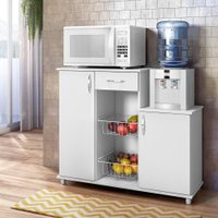 Balcão Gabinete Armário Baixo Fruteira Diva New 2 Portas 1 Gaveta 1 Prateleira Cozinha Branco