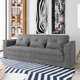 Sofá-cama Reclinável 3 Lugares Maria Suede Cinza
