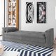 Sofá-cama Reclinável 3 Lugares Maria Suede Cinza