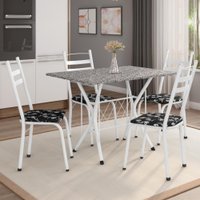 Conjunto De Mesa Itália Com 4 Cadeiras 1,20m Artefamol Branco/ Granitado