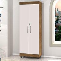 Armário Multiuso Lavanderia Com Chave 2 Portas 1,80m Texas Jequitibá / Off White J A