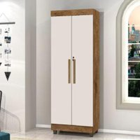 Armário Multiuso Lavanderia Com Chave 2 Portas 1,80m Texas Jequitibá / Off White J A