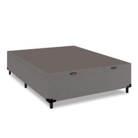 Cama Box com Baú Casal com 41cm de Altura com os Pés Prince Cinza