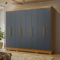 Guarda Roupas Casal 8 Portas 4 Gavetas Diplomata Moval Freijó / Cinza Guarda Roupas Casal 8 Portas 4 Gavetas Diplomata Moval Freijó / Cinza