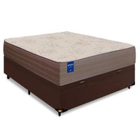 Cama Box Baú Casal Colchão de Espuma D33 Semi Ortopédico Extra Firme Orthotec Marrom 138x188x71cm