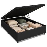 Cama Box com Baú Casal 1,38 com 41cm de Altura Prince Preto