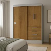 Modulo Ja Georgia Guarda-roupa Avelã/Jequitibá