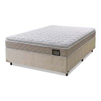 Cama Box Casal Colchão De Espuma D33 Millenium Pillow Top 138x188x57cm Bege