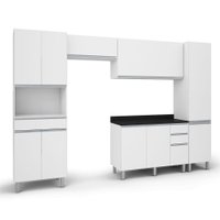 Armário De Cozinha Completa Top Class 5 Peças Com 10 Portas Branco