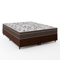 Cama Box Casal Queen Colchão Espuma Orthoface Polar 158x198x63cm Marrom - Suporta Até 120kg Por Pess