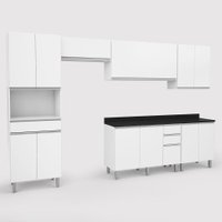 Armário de Cozinha Completa Top Class 6 Peças com 12 Portas Branco