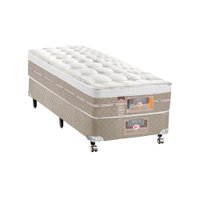 Cama Box + Colchão Castor Solteiro Molas Pocket Silver Star AIR One Face 100x200x72cm