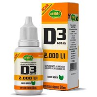 Vitamina D3 Alto Teor 2.000UI em Gotas Sabor Menta 20ml