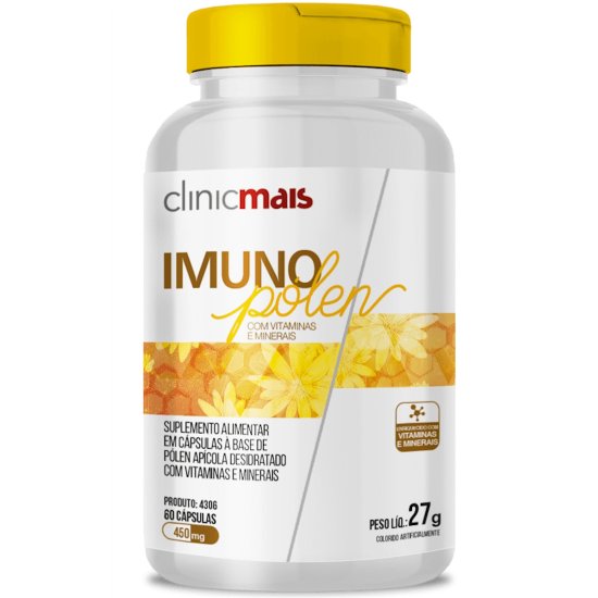 Imuno Pólen Vitaminas e Minerais 60 caps 450mg
