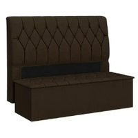 Cabeceira C/calçadeira Baú Istambul Cama Box Queen Chocolate