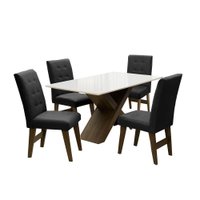 Conjunto De Mesa Para Sala De Jantar Off White Dubai 1,35m