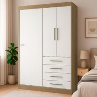 Modulo Ja Georgia Guarda-roupa Jequitibá/Off White