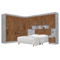 Dormitório Completo Georgia JA Avelã / Jequitibá Para Cama Box 1,58M Queen