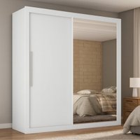 Guarda Roupas 2 Portas Solteiro Real Branco Acetinado