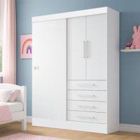 Modulo Ja Georgia Guarda-roupa Bco/bco/rosa