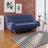 sofá cama 1,80m França Suede Azul Adonai Estofados