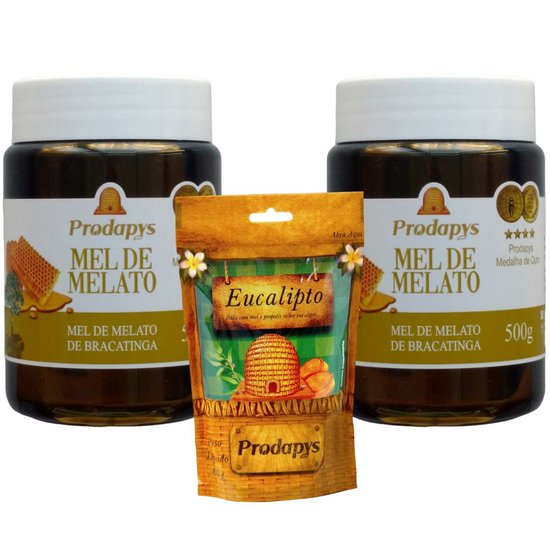 Mel Melato de Bracatinga 500g Kit com 2 + Bala com Própolis