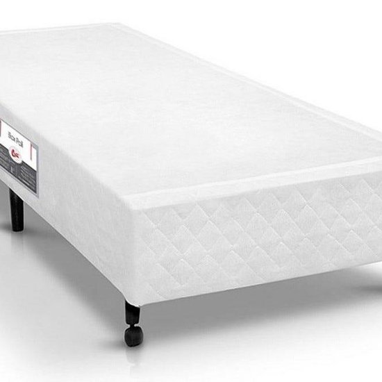 Cama Box Simples Castor Solteiro Poli Branco 88x188x27cm