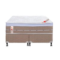Cama Box + Colchão Castor Com Massageador Queen Niponpedic One Face Tecnopedic 158x198x59cm