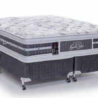 Cama Box + Colchão Castor King Plush Latéx Double Face Pocket 193x203x63cm